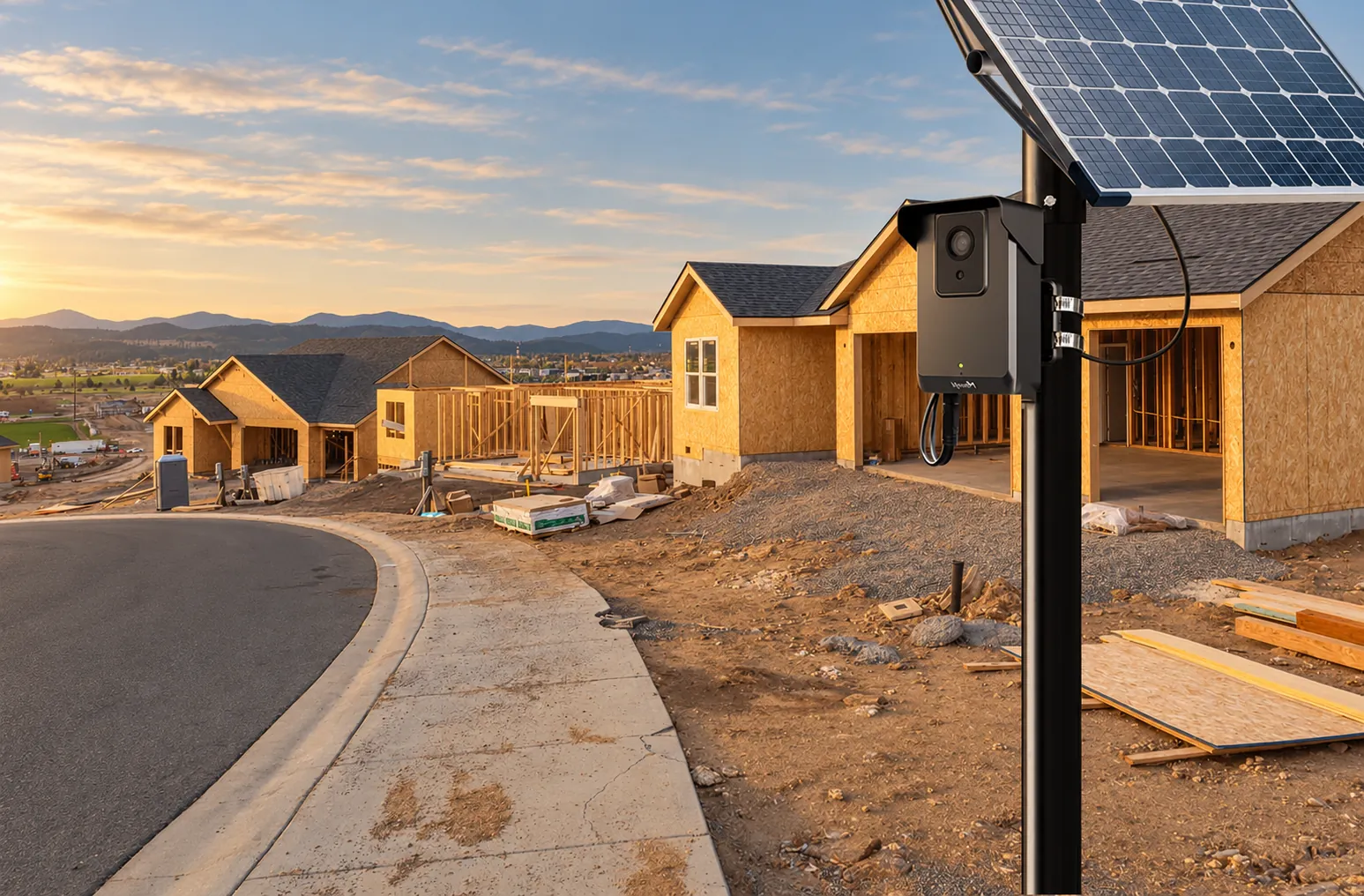 RVIN Outpost camera at a residential construction site