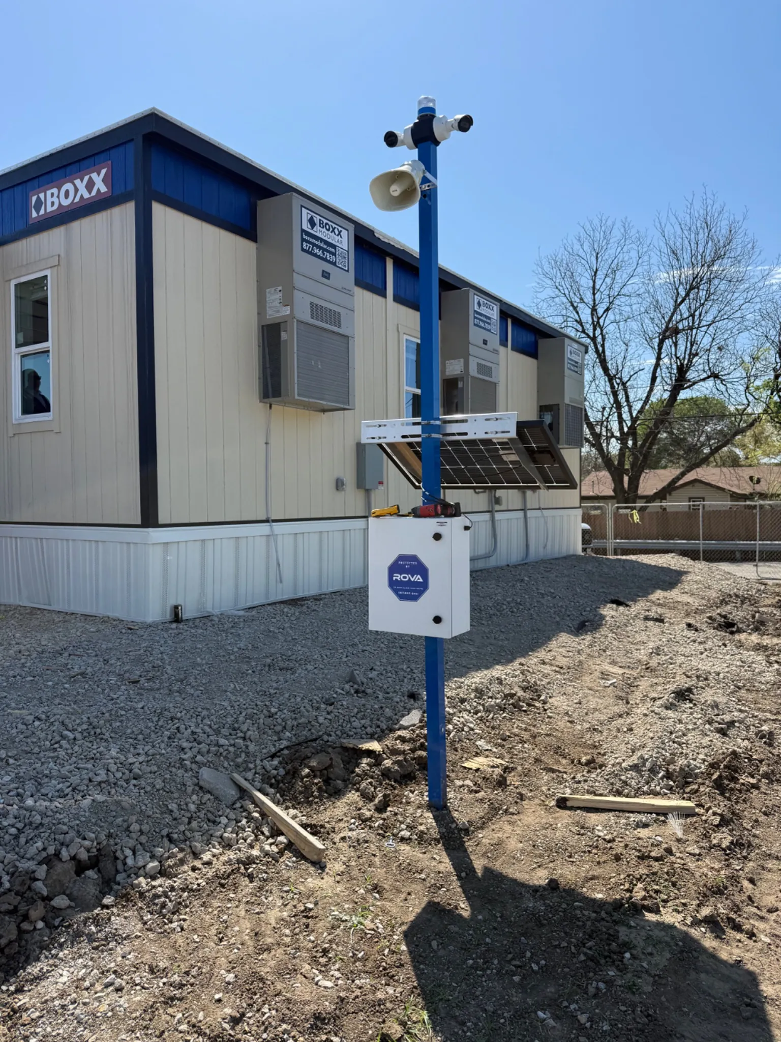 ROVA Overwatch surveillance unit at a construction site